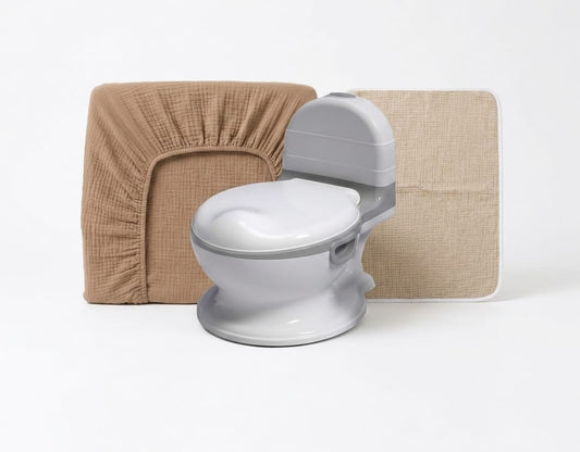 Complete Potty Kit — Cot Sheet 2-Pack, Potty Mat & Mini Potty